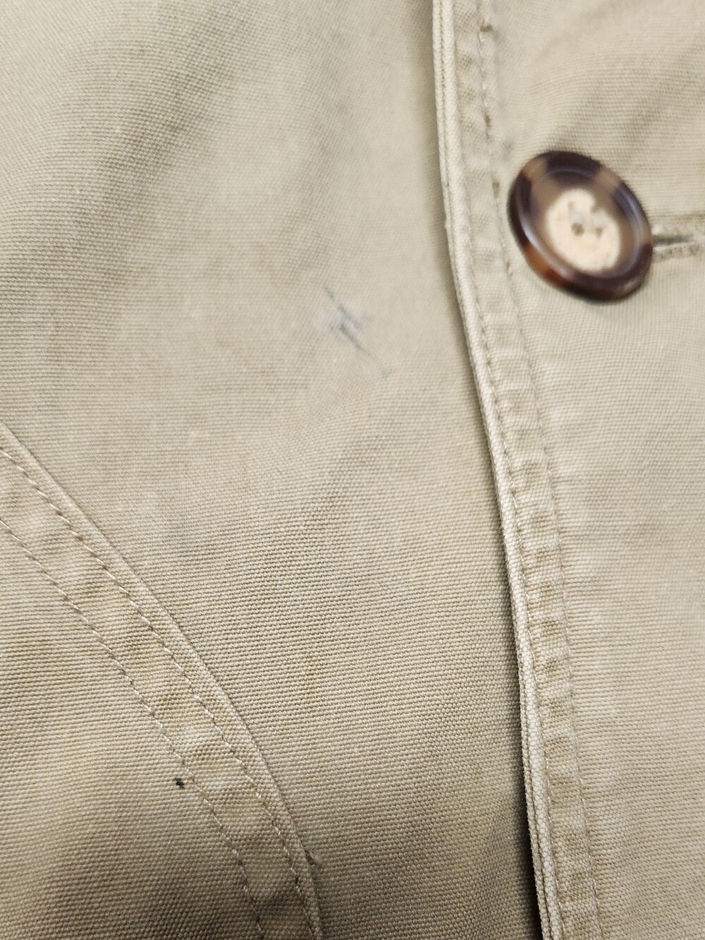 American Eagle Outfitters Tan Field Jacket with Brown Corduroy Collar, Size L - Picture 6 of 8